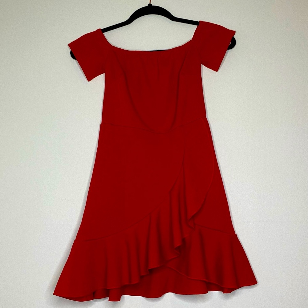 Nasty Gal Red Ruffle Cocktail Dress Size 4